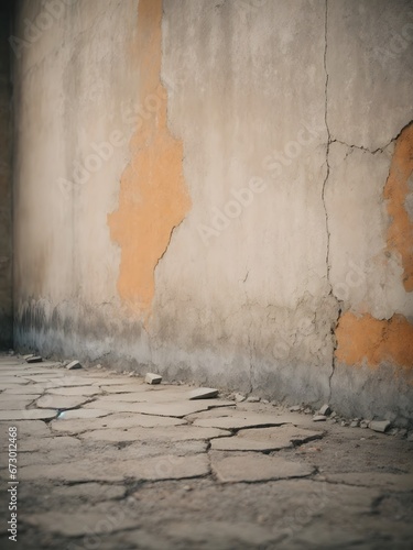 Urban Grit: A Cracked Cement Wall Reveals the Raw Beauty of Decay