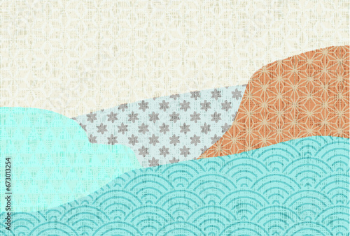 和柄　年賀状　文様　背景