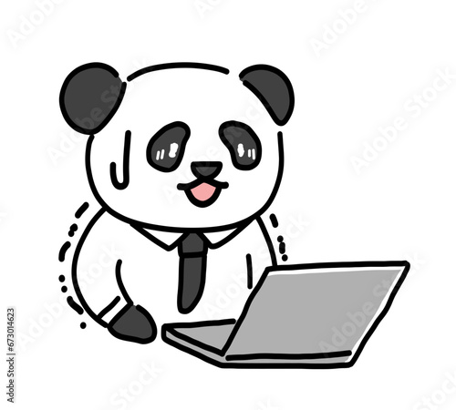 仕事でミスをして怯えるパンダの会社員