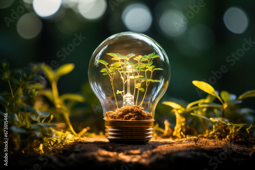Plants in light bulb represents National Energy Conservation Day
