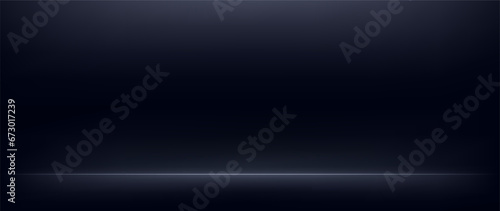 Black background abstract with Gradient in empty room studio. Space for selling products on the website. blue background. Vector illustration.