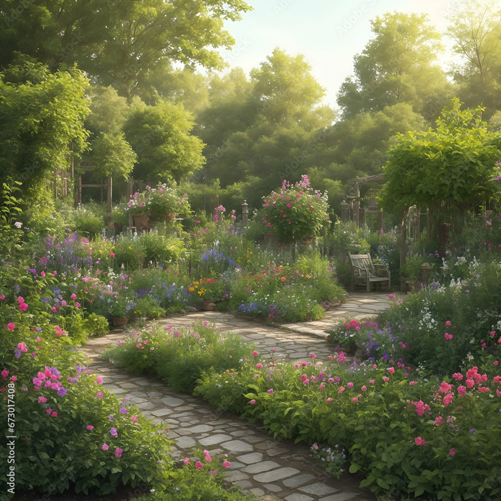 Naklejka premium Beautiful garden