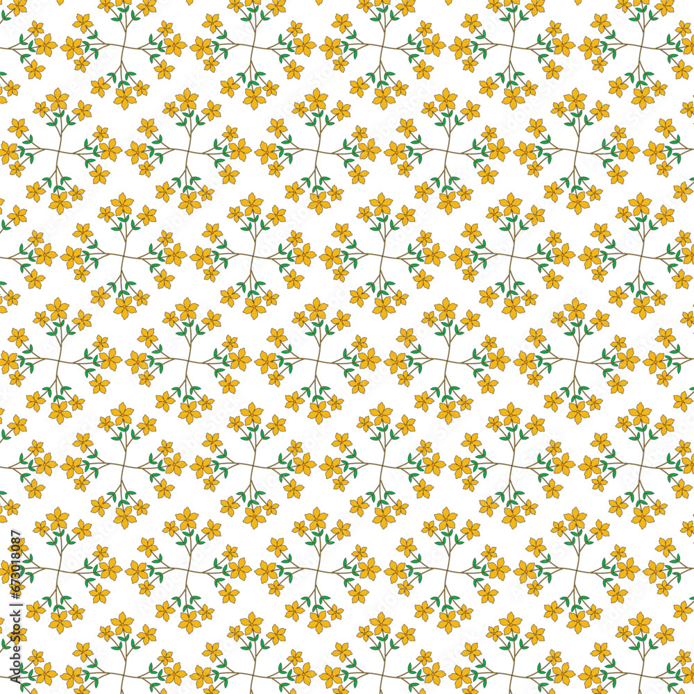 Geometric seamless floral pattern design.