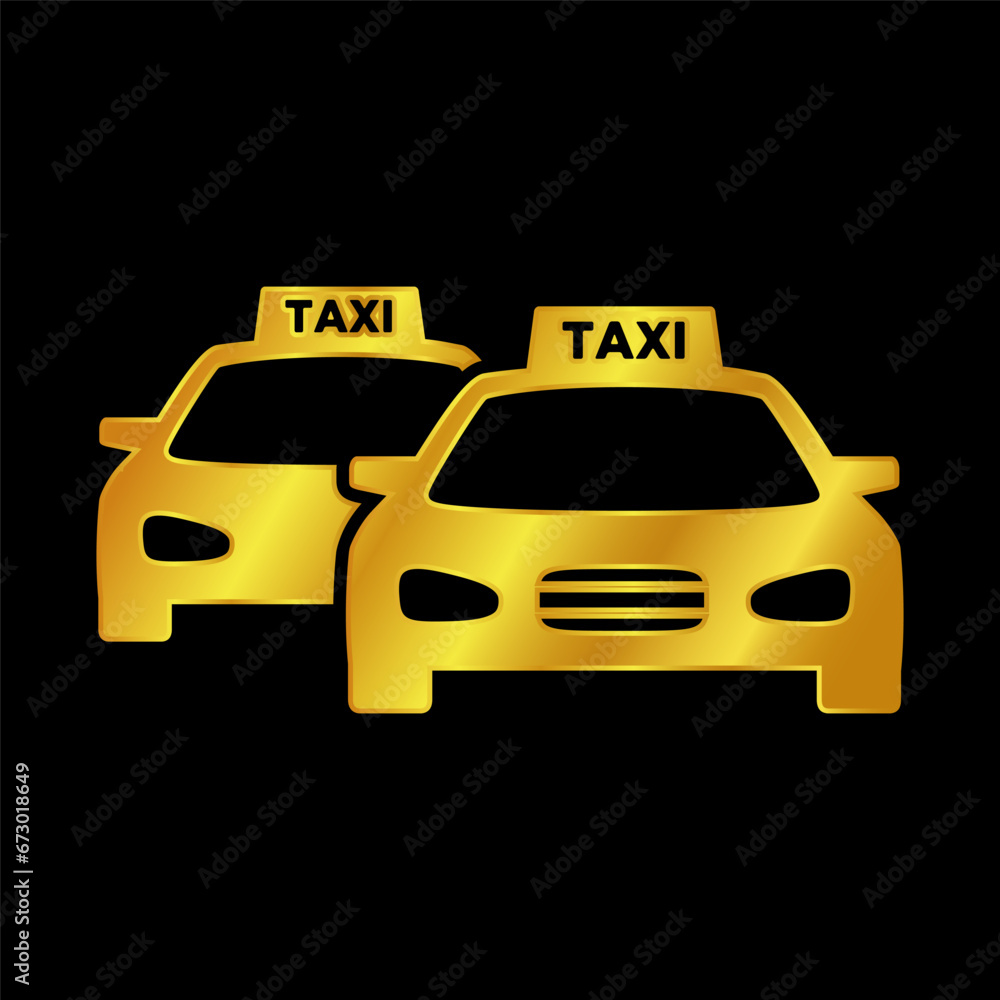 free vector taxi logo template. Gold colored Taxicab icon