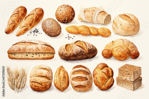 Breads Watercolor Set photo