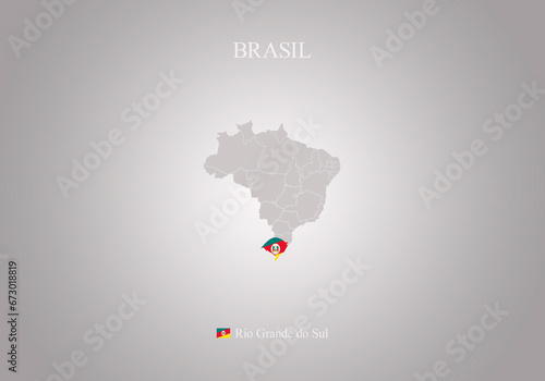 Mapa do Brasil, Estado do Rio Grande do Sul photo
