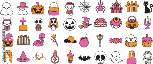 The theme of this icon set is Halloween.