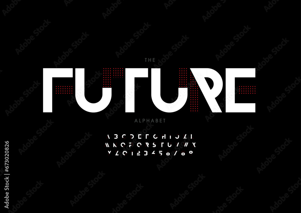 Fototapeta premium Vector of stylized modern font and alphabet