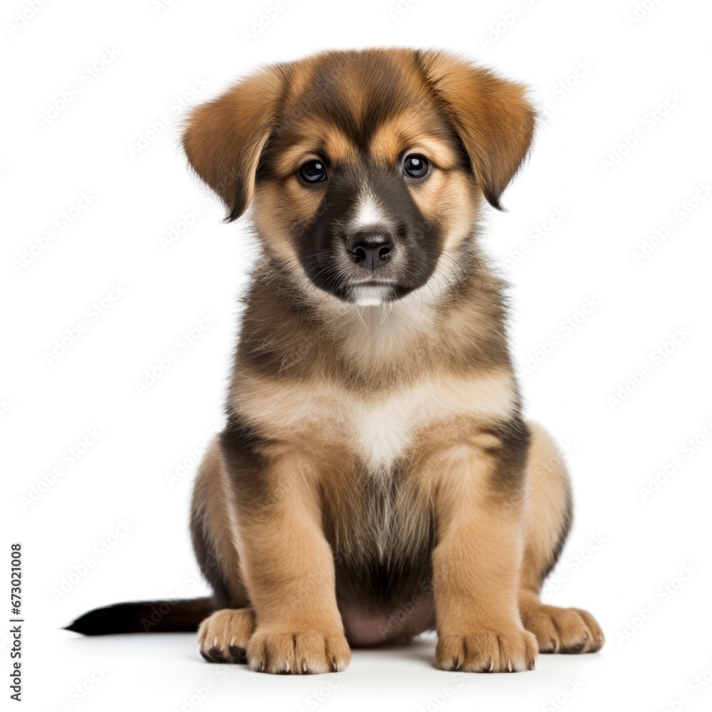 Cute puppy isolated on white background
