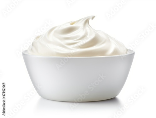 Sour cream isolated on white background 