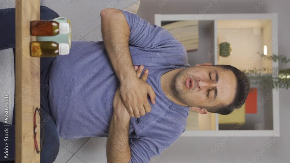 Vertical video of Chest tightness, heart problem. Vertical video of Chest tightness, heart problem.