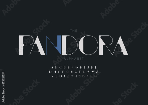 Vector of stylized modern font and alphabet
