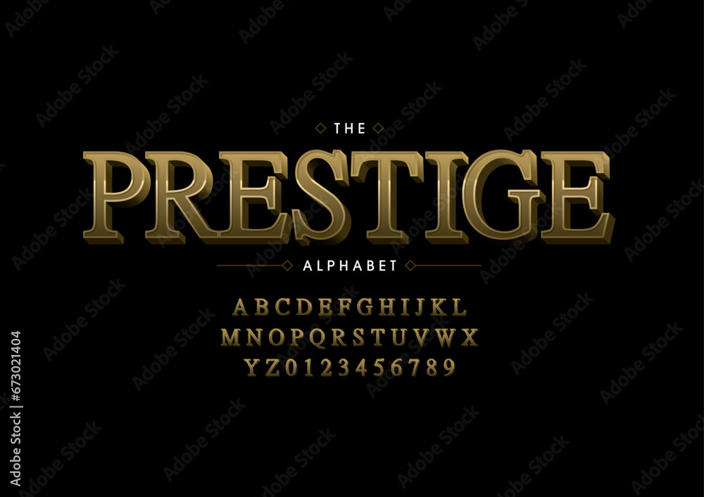 Obraz premium Vector of stylized modern font and alphabet