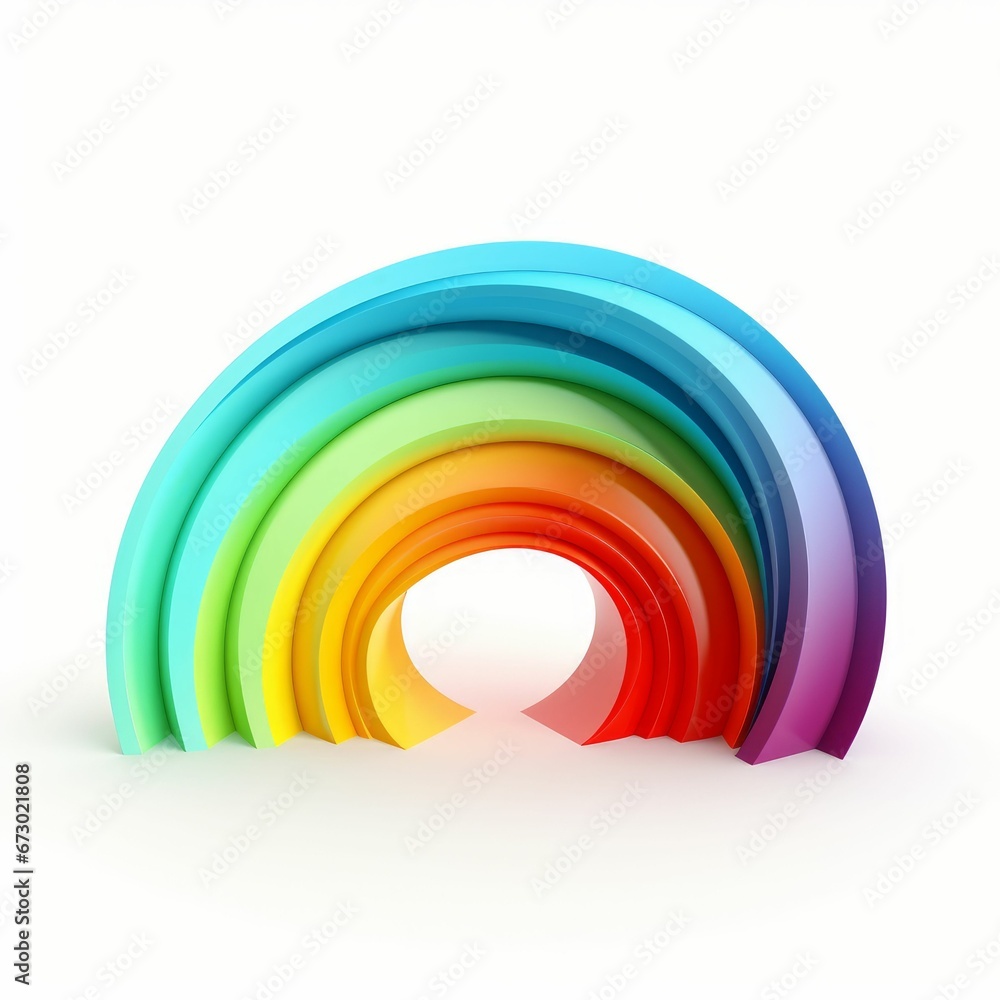 Fototapeta premium AI generated illustration of a vibrant, colorful round shape on a white background