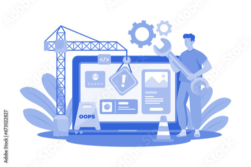 Website Under Construction Illustration concept on white background