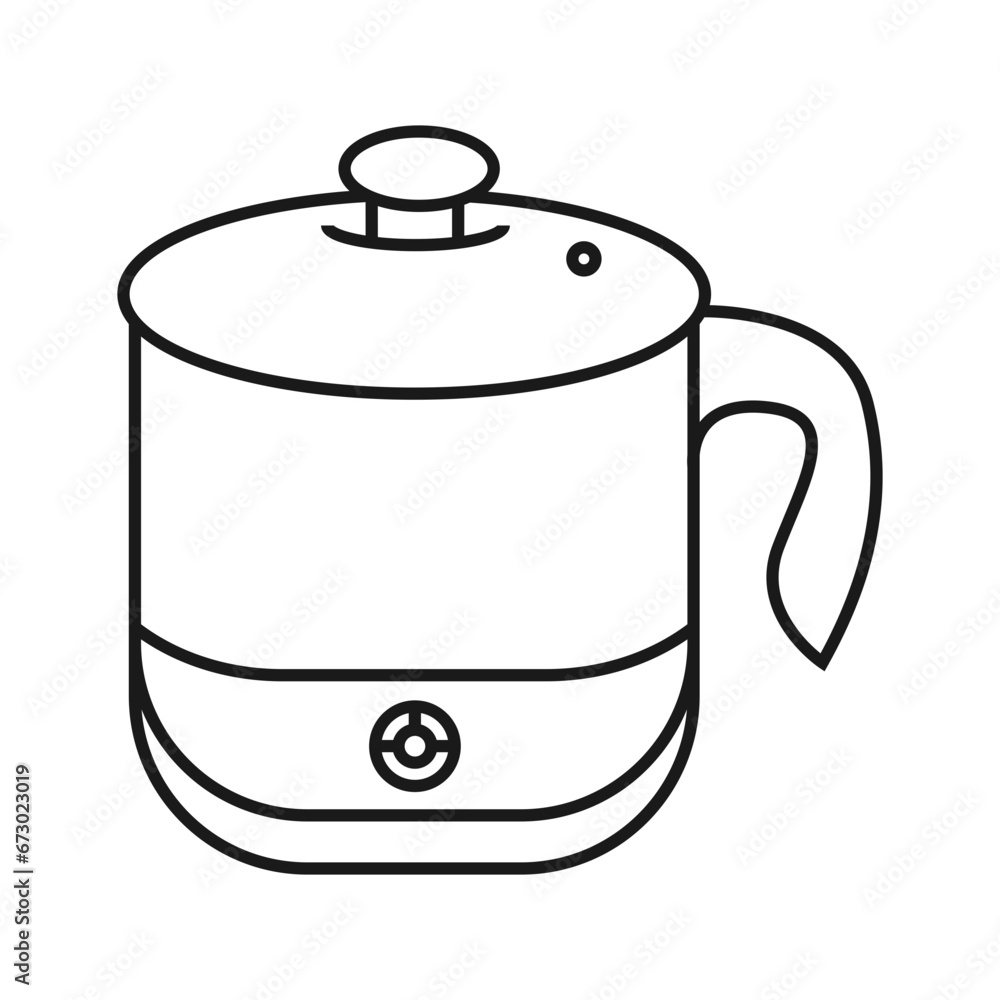 Rice Cooker Vector outline design. Simple illustration design. Rice Cooker Vector outline design. Simple illustration design.