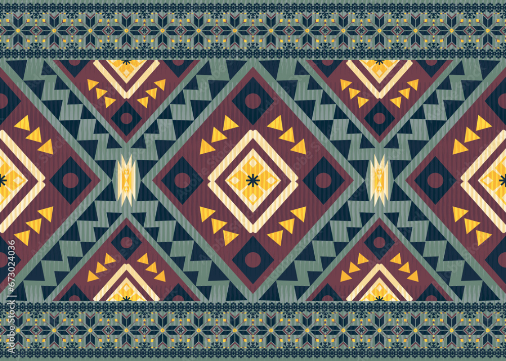 American ethnic native pattern.Traditional Navajo,Aztec,Apache,Southwest and Mexican style fabric pattern.Abstract vector motifs pattern.Design for fabric,clothing,blanket,carpet,woven,wrap,decoration American ethnic native pattern.Traditional Navajo,Aztec,Apache,Southwest and Mexican style fabric pattern.Abstract vector motifs pattern.Design for fabric,clothing,blanket,carpet,woven,wrap,decoration
