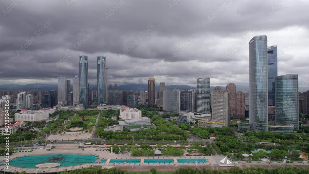 Aerial photography of modern urban architectural landscapes in Nanchang, China Aerial photography of modern urban architectural landscapes in Nanchang, China