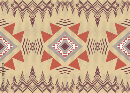 American ethnic native pattern.Traditional Navajo,Aztec,Apache,Southwest and Mexican style fabric pattern.Abstract vector motifs pattern.Design for fabric,clothing,blanket,carpet,woven,wrap,decoration