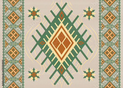 American ethnic native pattern.Traditional Navajo,Aztec,Apache,Southwest and Mexican style fabric pattern.Abstract vector motifs pattern.Design for fabric,clothing,blanket,carpet,woven,wrap,decoration