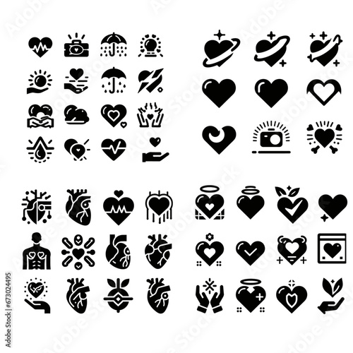 Heart icon set