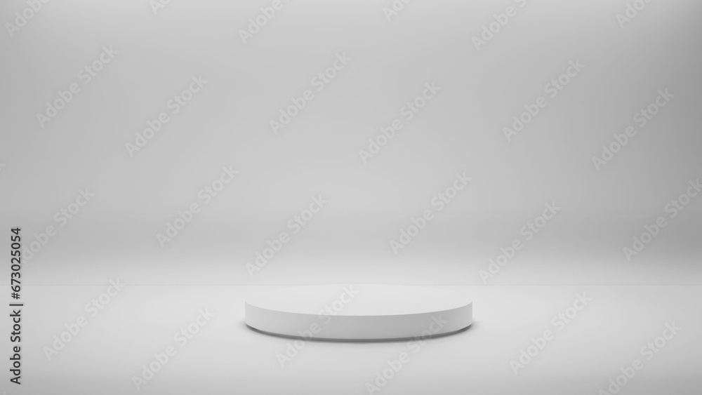 a large empty podium in a studio with white lighting on the walls a large empty podium in a studio with white lighting on the walls