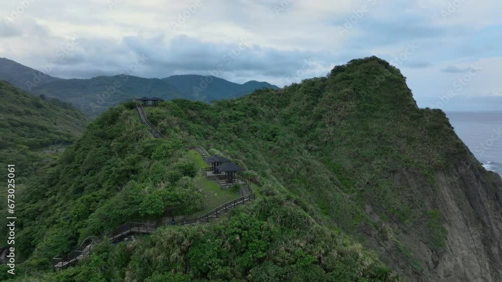 Hiking Trail In The Mountains Of Taiwan, Aerial View Hiking Trail In The Mountains Of Taiwan, Aerial View