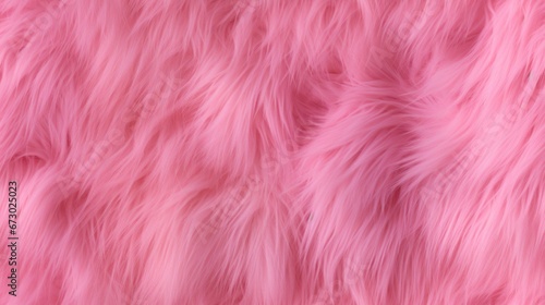 Pink colored fake fur seamless pattern. Repeated background of fluffy texture.