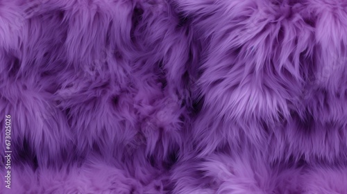 Purple colored fake fur seamless pattern. Repeated background of fluffy texture.
