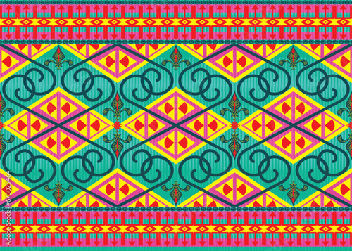 African ethnic native pattern.Traditional kente ankara kitenge chitenge capulana african wax print fabric pattern.Abstract vector motif pattern.For fabric clothing blanket carpet woven wrap decoration