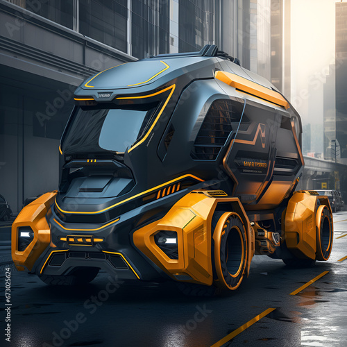 Futuristic Truck Concept Truck Cool Future Truck Artistic Design Truck Semi Truck Commercial Truck 
