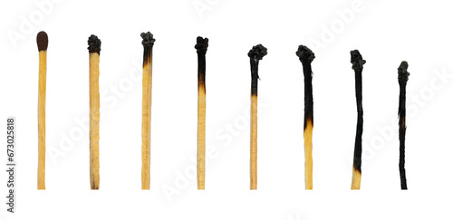 set of burn matches isolated photo