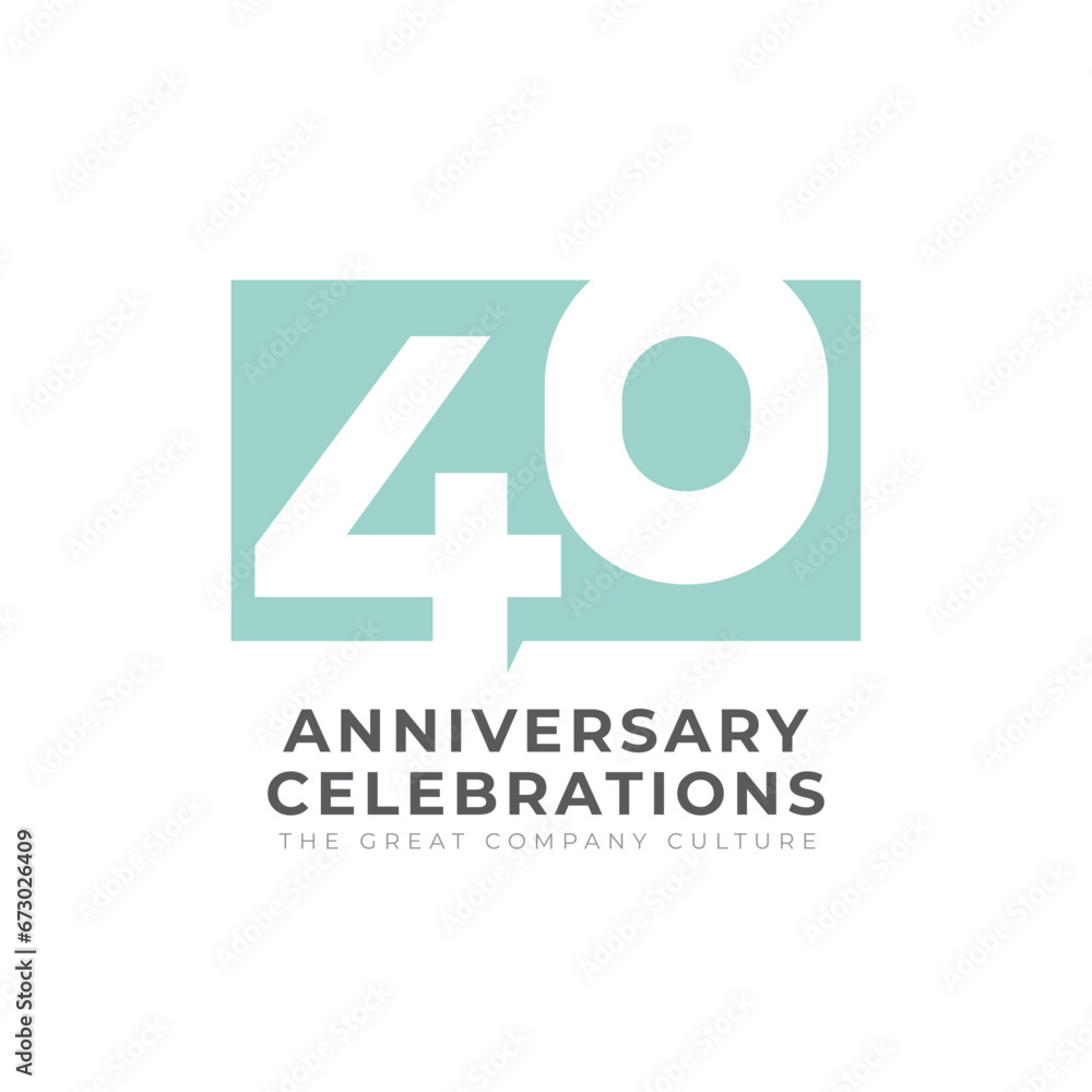 40 Th Anniversary Celebration Vector Template Design Illustration 40 Th Anniversary Celebration Vector Template Design Illustration
