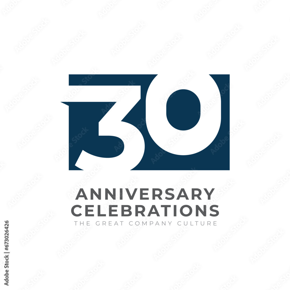 Obraz premium 30 Th Anniversary Celebration Vector Template Design Illustration