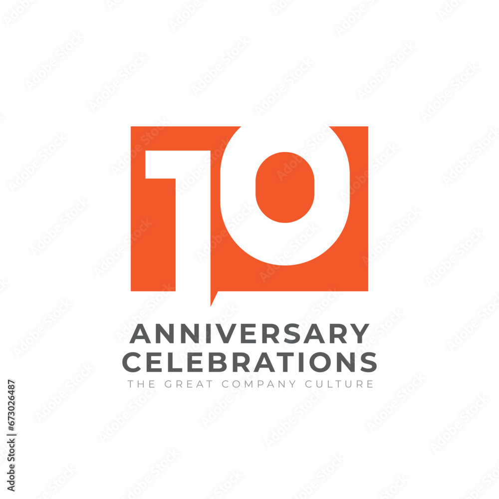 10 Th Anniversary Celebration Vector Template Design Illustration