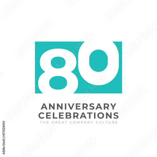 80 Th Anniversary Celebration Vector Template Design Illustration