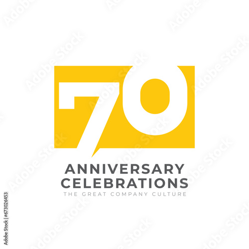 70 Th Anniversary Celebration Vector Template Design Illustration