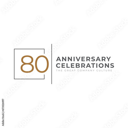 80 Th Anniversary Celebration Vector Template Design Illustration