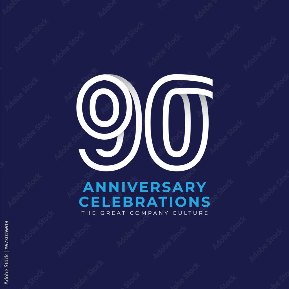 90 Th Anniversary Celebration Vector Template Design Illustration 90 Th Anniversary Celebration Vector Template Design Illustration
