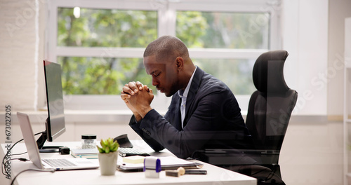 African American Man Praying photo