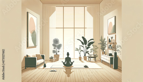 Serene Moments: Minimalist Lifestyle Illustration