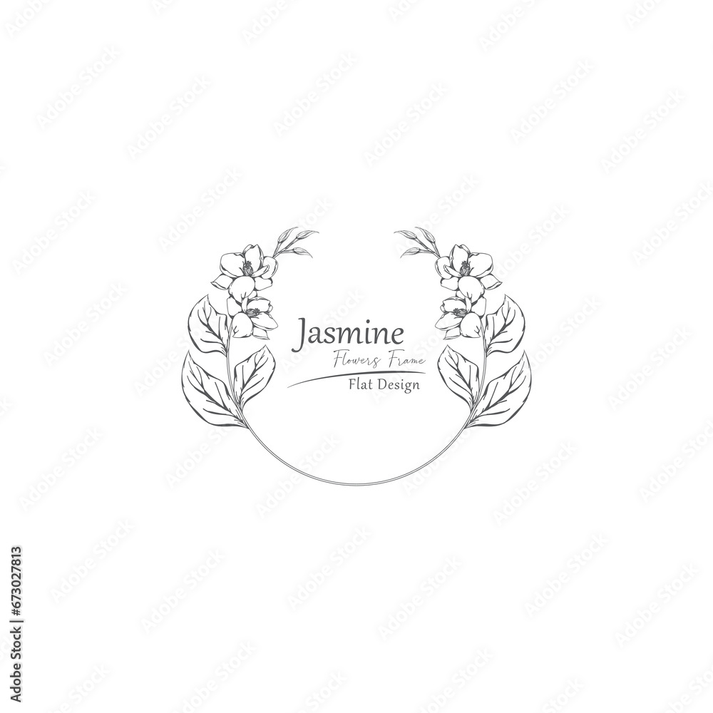 Logo template. jasmine flowers illustration. Logo template. jasmine flowers illustration.