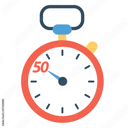 Countdown Timer in 50 Minutes or Second, Stopwatch Icon