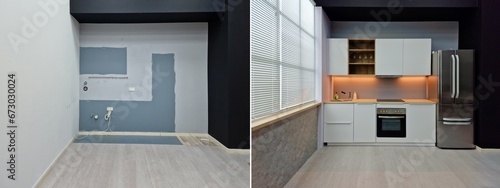 Photos Before And After Of Modern Kitchen Apartment Room