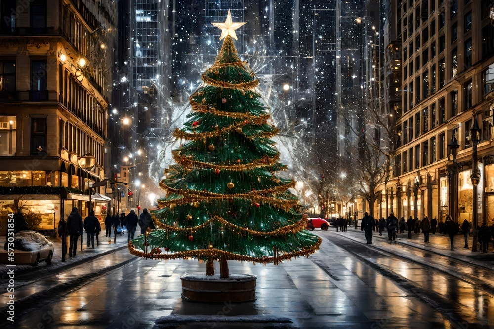 christmas tree in the city