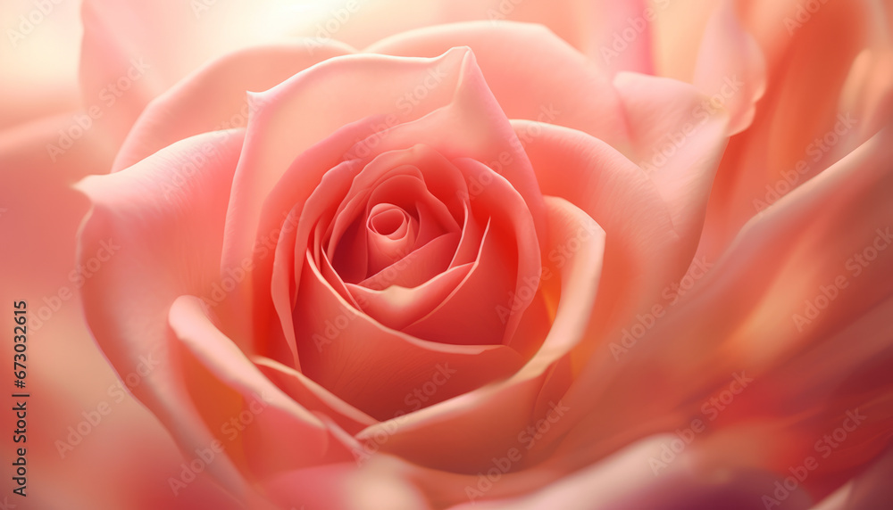 Ethereal rose petals spiraling in soft light.generative ai Ethereal rose petals spiraling in soft light.generative ai