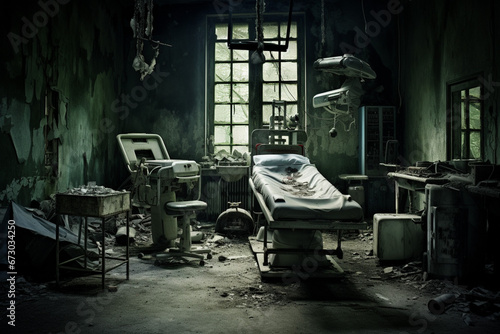 病院の廃墟に残る手術室跡 photo