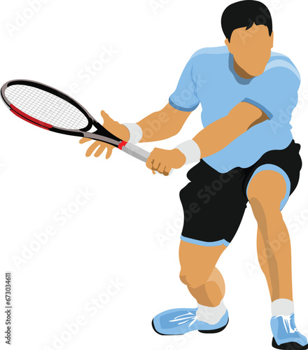 Tennis player. Vector illustration for designers © Leo