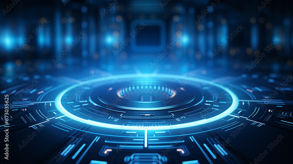 Blue future technology circular shape, high-speed luminous lines background emitted by the technology circular turntable Blue future technology circular shape, high-speed luminous lines background emitted by the technology circular turntable