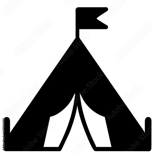 tent and camping icon, generative AI